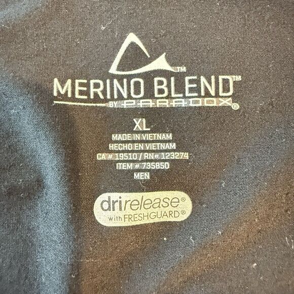 Paradox Mens Merino Blend 1/4 Zip Performance Base Layer‎ Shirt/Top Size XL - Picture 4 of 8